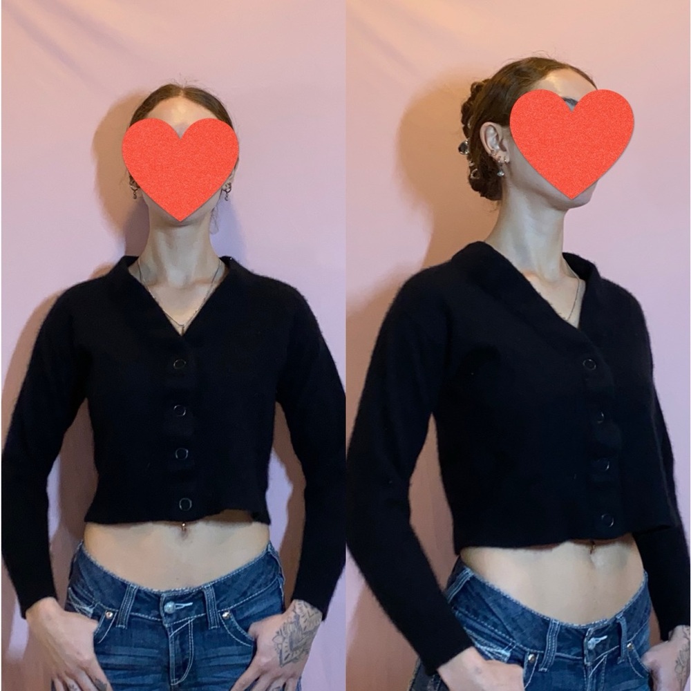 Saks Fifth Avenue Cashmere Black Cardigan Sweater
